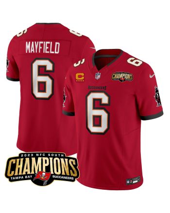 Baker Mayfield 6 Tampa Bay Buccaneers 2023 NFC South Champions Patch Game Men Jersey - Red