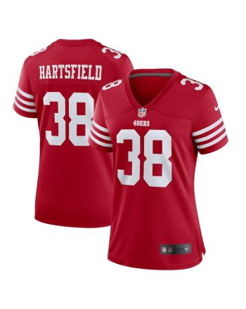 Myles Hartsfield 38 San Francisco 49ers Women's Game Player Jersey - Scarlet