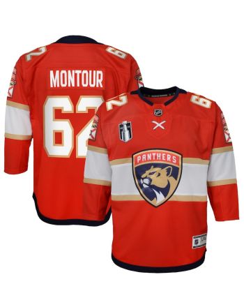 Brandon Montour 62 Florida Panthers Youth 2023 Stanley Cup Final Home Jersey - Red