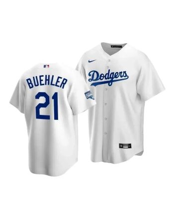 Men's Los Angeles Dodgers Walker Buehler 21 2020 World Series Champions White Home Jersey