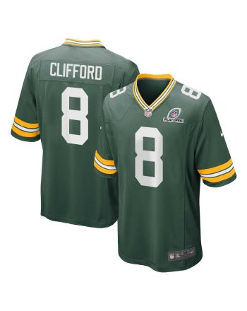 Sean Clifford 8 Green Bay Packers 2023 Playoffs Patch Game Men Jersey - Green