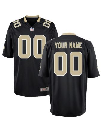 New Orleans Saints Youth Custom 00 Game Jersey - Black