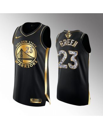 Golden State Warriors 23 Draymond Green 2022 Western Conference Champion Black Jersey Gold Diamond