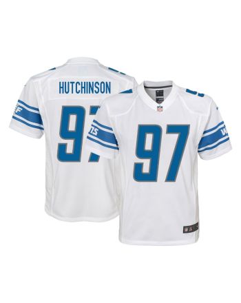 Aidan Hutchinson 97 Detroit Lions YOUTH Game Jersey - White