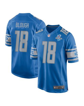 David Blough 18 Detroit Lions 2023 Playoffs Patch Game Men Jersey - Blue