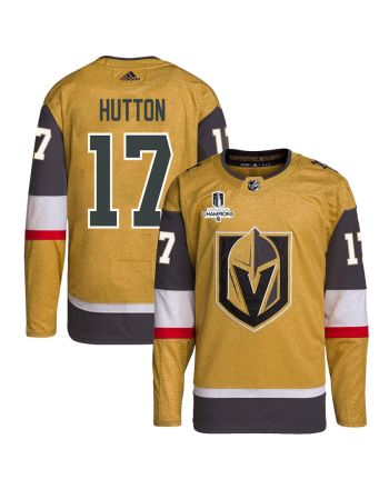 Ben Hutton 17 Vegas Golden Knights Stanley Cup 2023 Champions Patch Home Breakaway Men Jersey - Gold