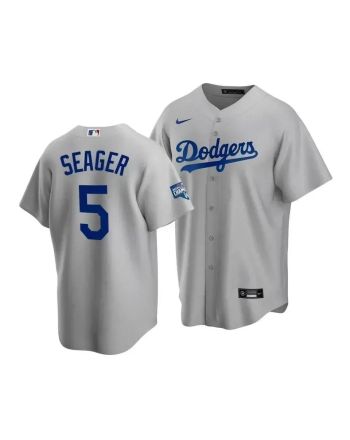 Men's Los Angeles Dodgers Corey Seager 5 2020 World Series Champions Gray Alternate Jersey