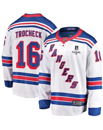 Vincent Trocheck 16 New York Rangers Stanley Cup 2023 Playoffs Patch Away Breakaway Men Jersey - White