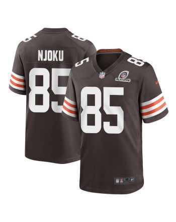 David Njoku 85 Cleveland Browns 2023 Playoffs Patch Game Men Jersey - Brown