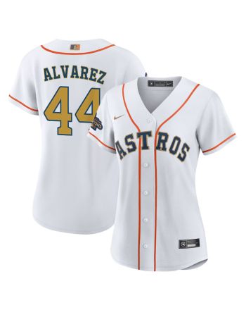 Yordan Alvarez 44 Houston Astros 2023 Gold Collection Women Jersey - White/Gold