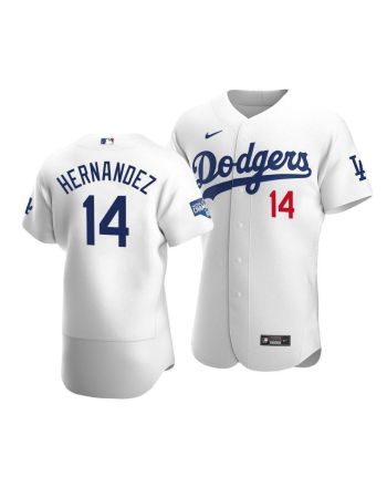 Men's Los Angeles Dodgers Enrique Hernandez 14 2020 World Series Champions Home Jersey White