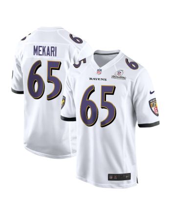 Patrick Mekari 65 Baltimore Ravens 2024 Divisional Patch Game Men Jersey - White