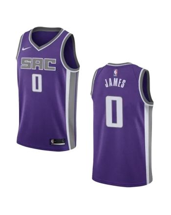 Men's Sacramento Kings 0 Justin James Icon Swingman Jersey - Purple