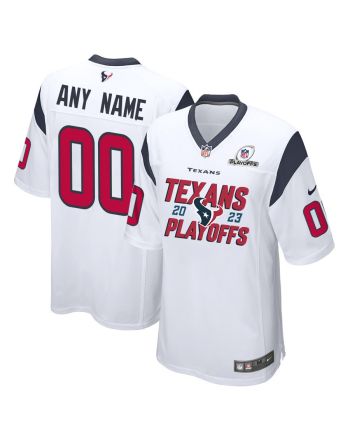 Houston Texans 2023 Playoffs Iconic Game Men Custom Jersey - White