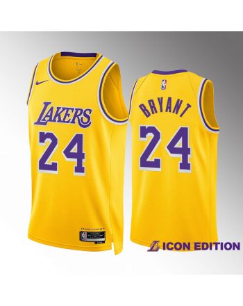 Kobe Bryant 24 2022-23 Los Angeles Lakers Gold Icon Edition Jersey Swingman