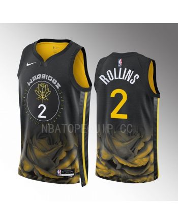 Golden State Warriors Ryan Rollins 2 2022-23 City Edition Black Men Jersey Swingman