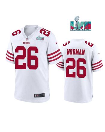 Josh Norman 26 San Francisco 49Ers Super Bowl LVII Men Game Jersey- White