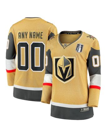 Custom 00 Vegas Golden Knights Women's 2023 Stanley Cup Final Home Breakaway Jersey - Gold