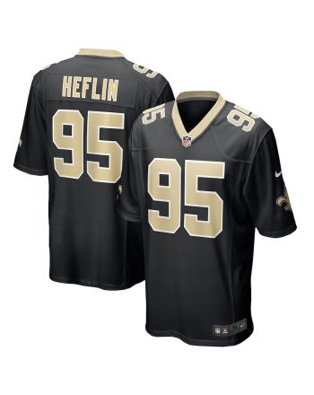 Jack Heflin 95 New Orleans Saints Men's Team Game Jersey - Black