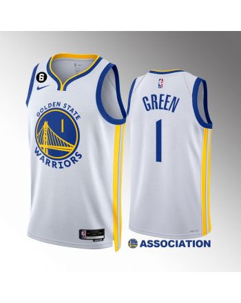 JaMychal Green 1 2022-23 Golden State Warriors White Association Edition Jersey NO.6 Patch