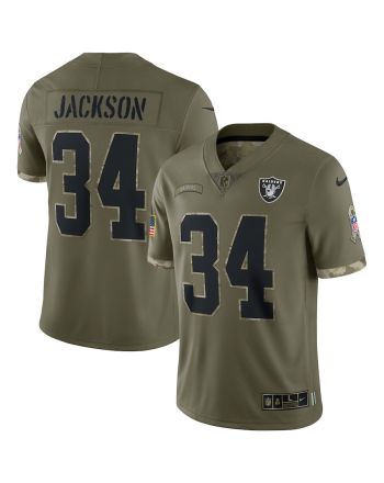 Bo Jackson Las Vegas Raiders 2022 Salute To Service Retired Player Limited Jersey - Olive