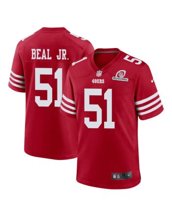 Robert Beal Jr. 51 San Francisco 49ers 2024 Divisional Patch Game Men Jersey - Scarlet