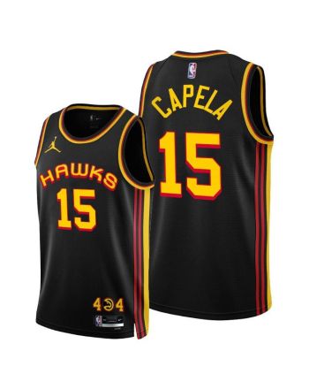 Atlanta Hawks 15 Clint Capela 2022-23 Statement Edition Jersey Black - Men Jersey