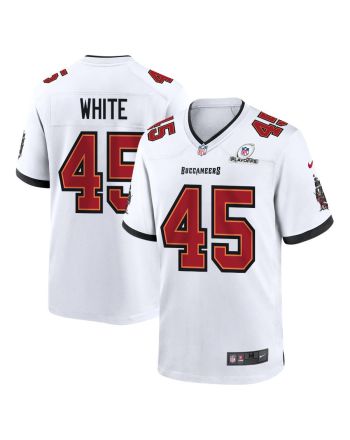 Devin White 45 Tampa Bay Buccaneers 2023 Playoffs Patch Game Men Jersey - White