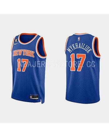 New York Knicks 17 Sviatoslav Mykhailiuk 2022-23 Icon Edition Royal Men Jersey