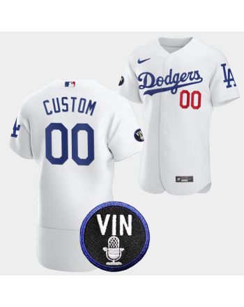 Los Angeles Dodgers Honor Vin Scully Custom Commemorative patch Jersey White