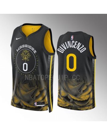 Golden State Warriors Donte DiVincenzo 0 2022-23 City Edition Black Men Jersey Swingman