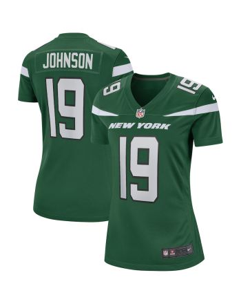 Keyshawn Johnson 19 New York Jets Women Game Retired Jersey - Gotham Green