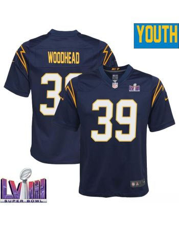 Danny Woodhead 39 Los Angeles Chargers Super Bowl LVIII YOUTH Alternate Game Jersey - Navy