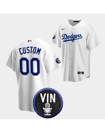 Custom Honor Vin Scully Los Angeles Dodgers White 00 Jersey