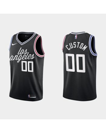 Los Angeles Clippers 00 Custom 2022-23 City Edition Black Men Jersey