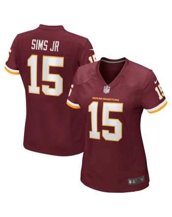 Steven Sims Jr. 15 Washington Commanders Football Team Women Game Jersey - Burgundy