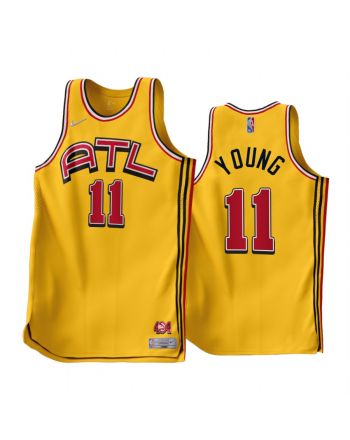 Trae Young 11 2022-23 Atlanta Hawks Gold Earned Edition Jersey