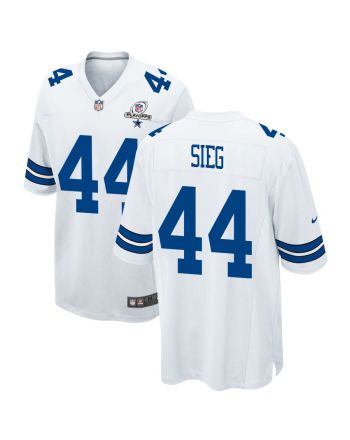 Trent Sieg 44 Dallas Cowboys 2023 Playoffs Patch Game Men Jersey - White