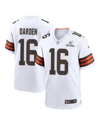 Jaelon Darden 16 Cleveland Browns 2023 Playoffs Patch Game Men Jersey - White