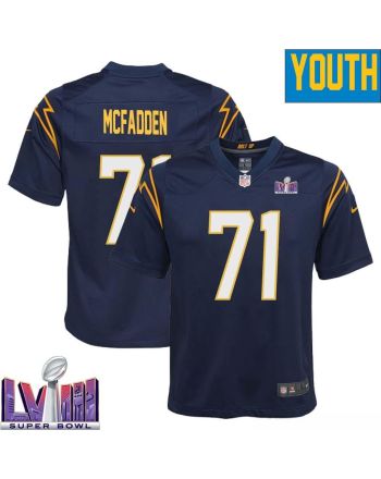 Jordan McFadden 71 Los Angeles Chargers Super Bowl LVIII YOUTH Alternate Game Jersey - Navy