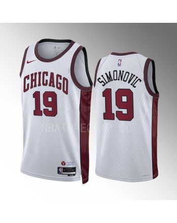 Chicago Bulls Marko Simonovic 19 2022-23 City Edition White Jersey Swingman