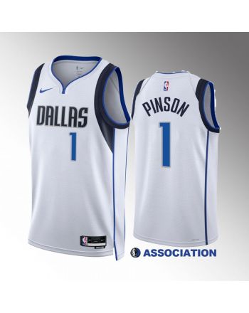 Theo Pinson 1 2022-23 Dallas Mavericks White Association Edition Jersey Swingman