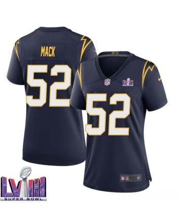 Khalil Mack 52 Los Angeles Chargers Super Bowl LVIII Women Alternate Game Jersey - Navy