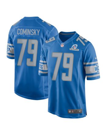 John Cominsky 79 Detroit Lions 2024 Divisional Patch Game Men Jersey - Blue