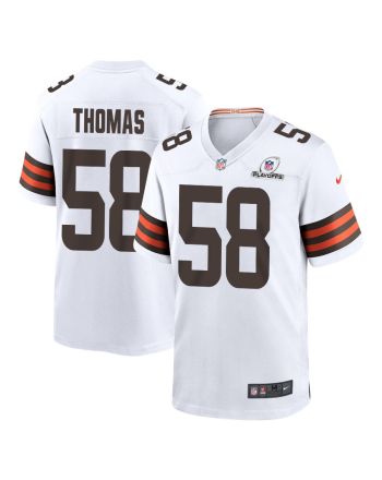 Isaiah Thomas 58 Cleveland Browns 2023 Playoffs Patch Game Men Jersey - White