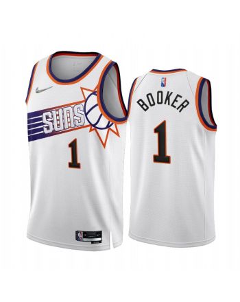 Devin Booker Phoenix Suns 2022-23 White 1 Association Edition Jersey 75th - Men