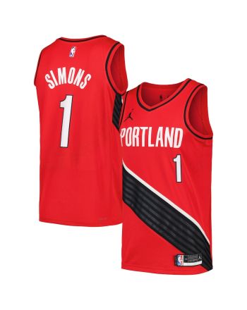 Anfernee Simons 1 Portland Trail Blazers Swingman Men Jersey - Statement Edition - Red