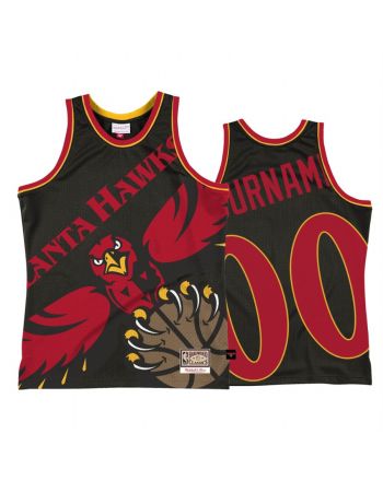 Atlanta Hawks Custom 00 Black Big Face 2.0 Jersey