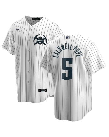 Kentavious Caldwell-Pope 5 Denver Nuggets x NY Yankees Baseball Men Jersey - White