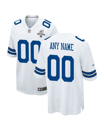 Dallas Cowboys 2023 Playoffs Patch Game Men Custom Jersey - White